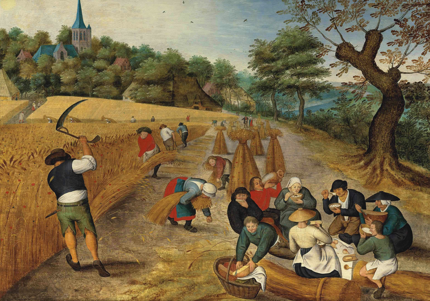 Cuadro que representa segadores en el campo